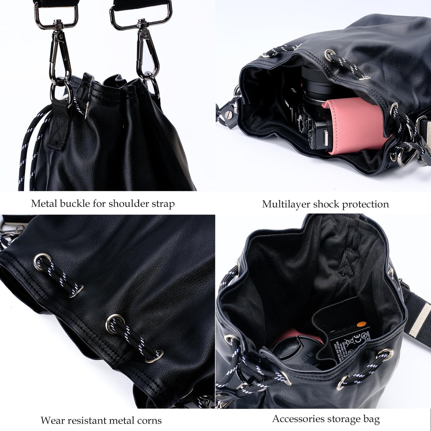 Bowan Small Camera Bag,Camera casing bag,Soft Cute Camera Pouch Handbag compatible with Mirrorless