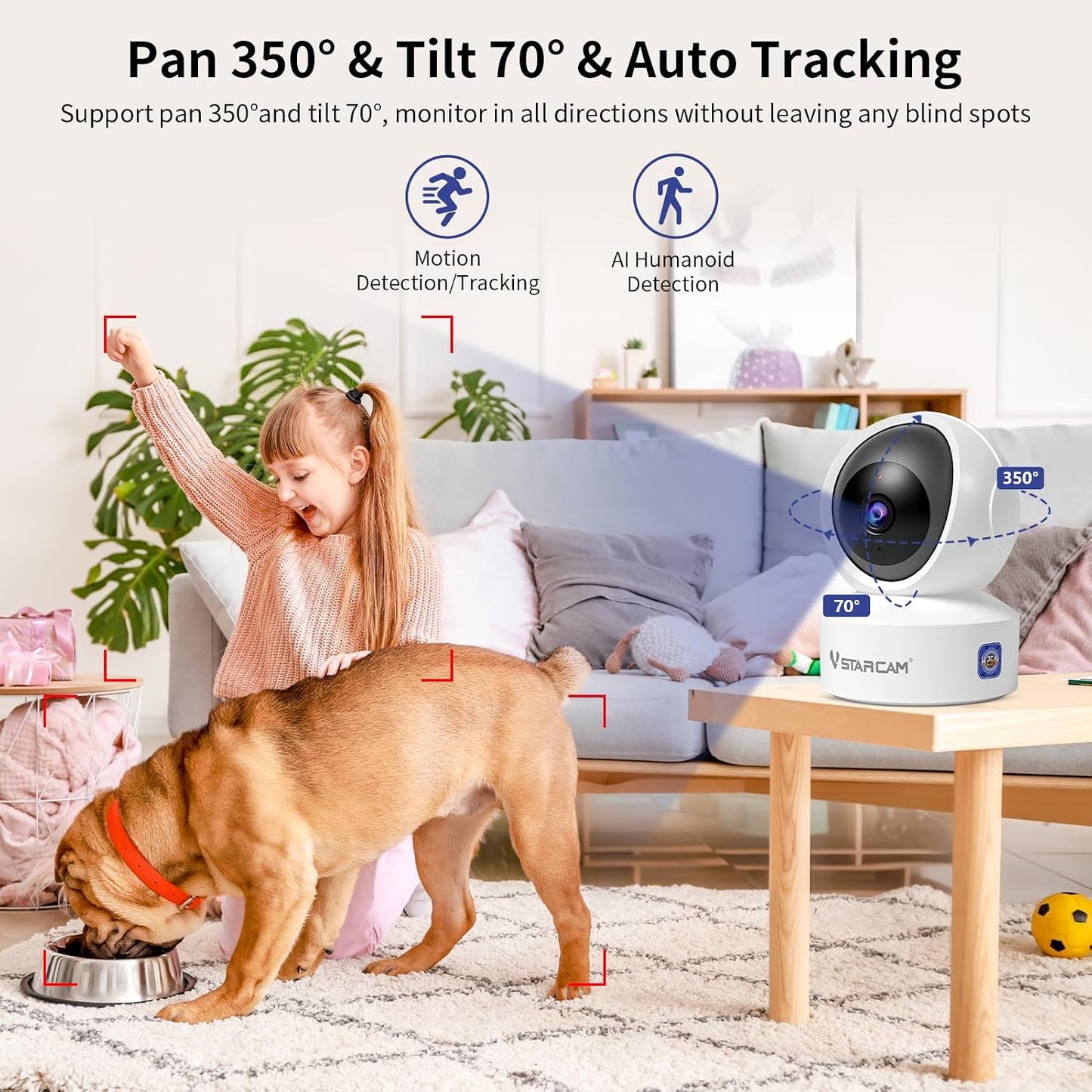 VSTARCAM 1080P 2-Way 02 Indoor Security Camera, HD WiFi Camera, Baby Camera, Pet Camera, Baby Monitor with Night Vision