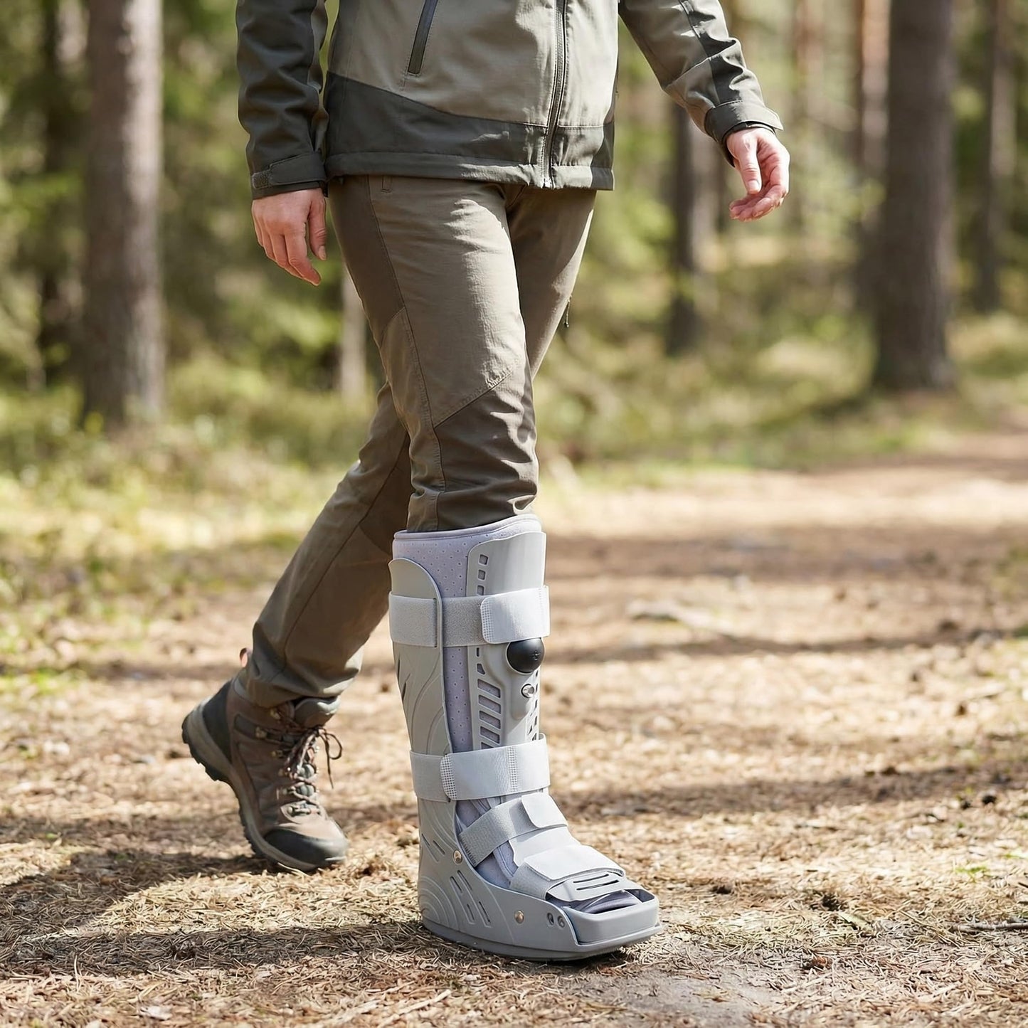 Mathgetin Air CAM Walker Fracture Boot, Tall Medical Walking Boot for Broken Foot, Inflatable Orthopaedic Boot for Foot & Ankle Injury Recovery (Medium)