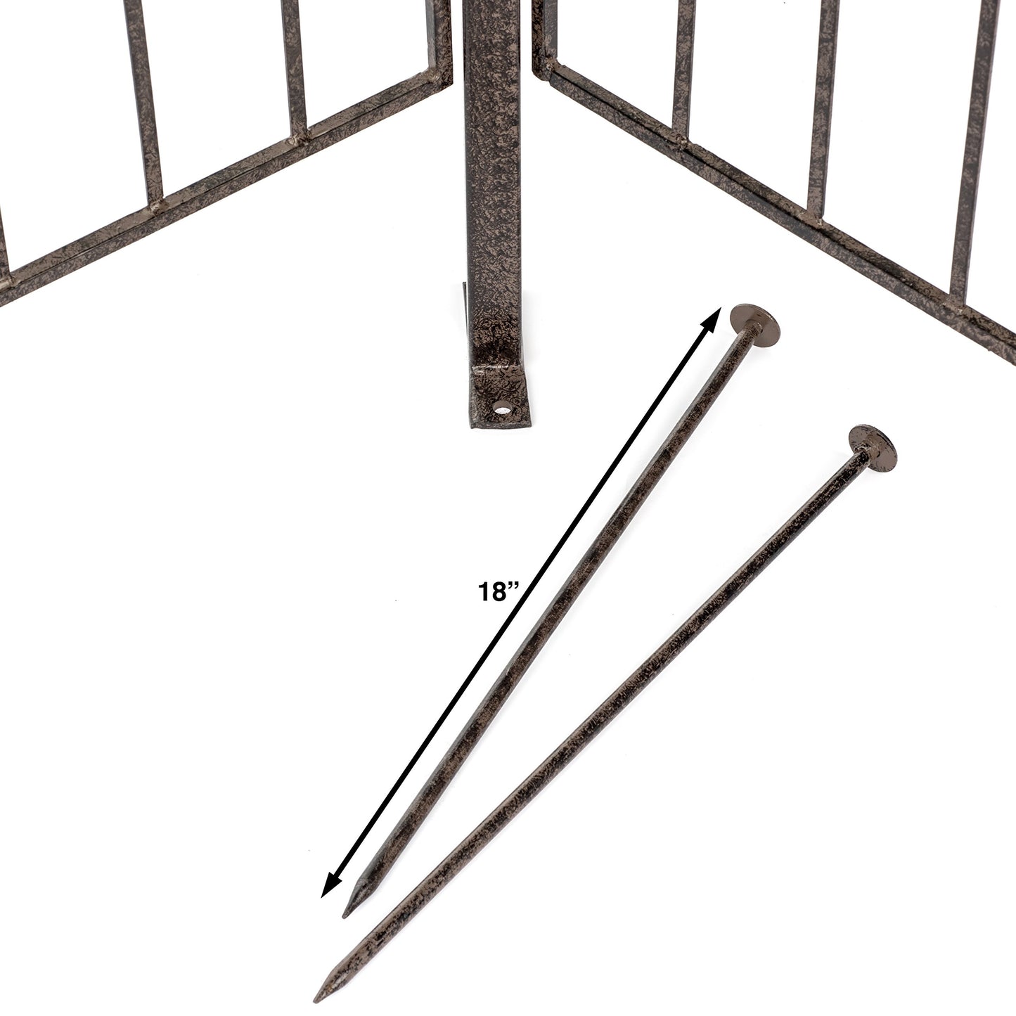 H Potter 3-Panel Outdoor Privacy Screen Trellis, 7 ft W x 6.5 ft H, 70-lb Heavy Iron Garden Screen for Patio, Deck & Hot Tub, Straight or Curved Config, Ground Spikes