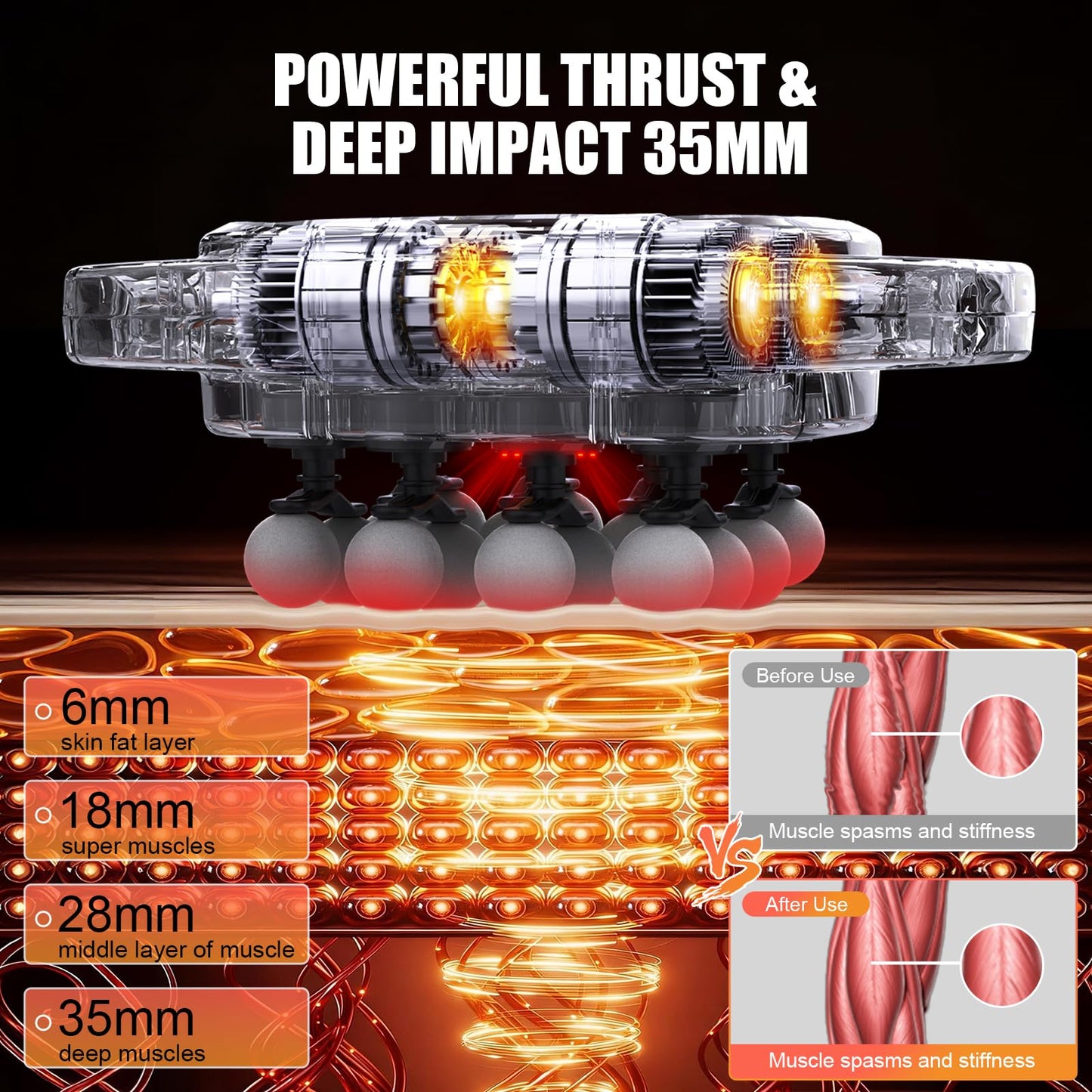 Fathers Day Dad Gifts, 16 Head Massage Gun, 【2026 Upgrade】 12V Motor 60kg Deep Tissue Percussion Massager, 30 Intensity Levels & 3 Smart Modes Multi-Head Back Massager for Legs,Arms,Waist Pain Relief