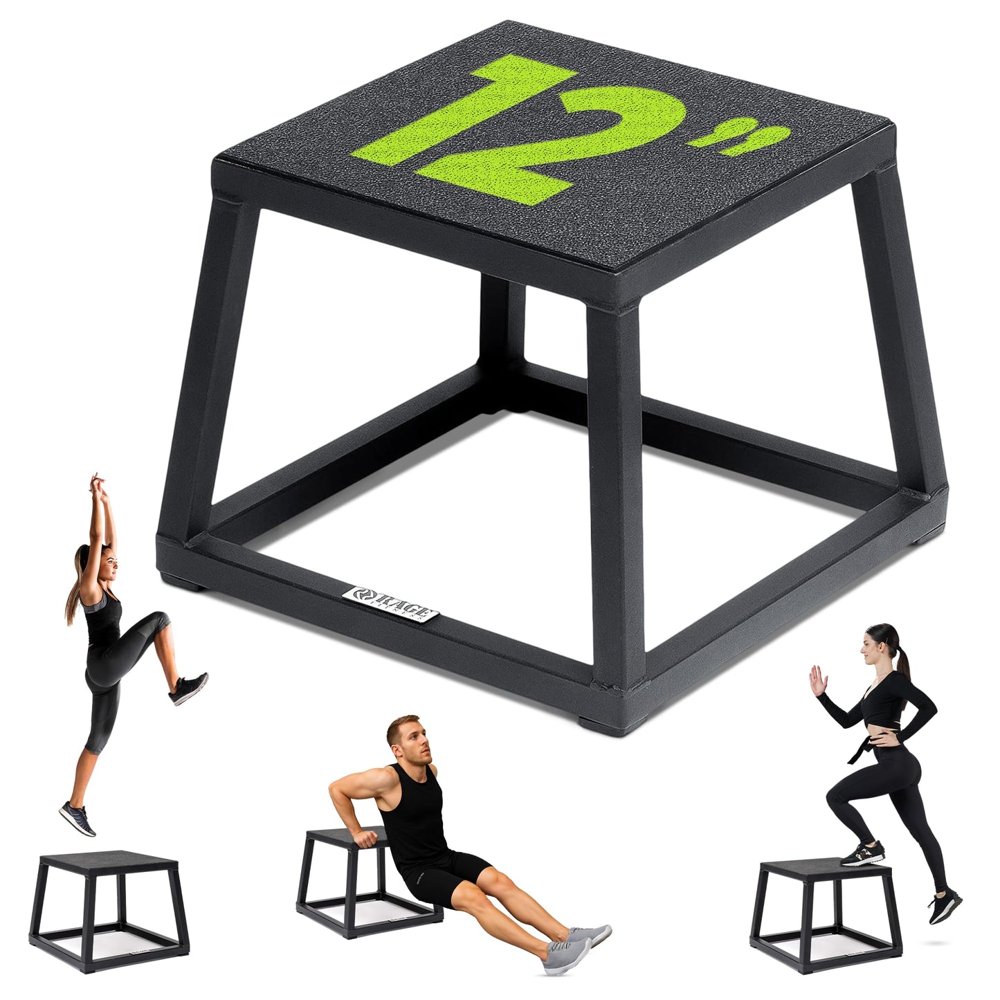 Rage Fitness 12 Inch Steel Plyo Box, black (CF-PB012/S)