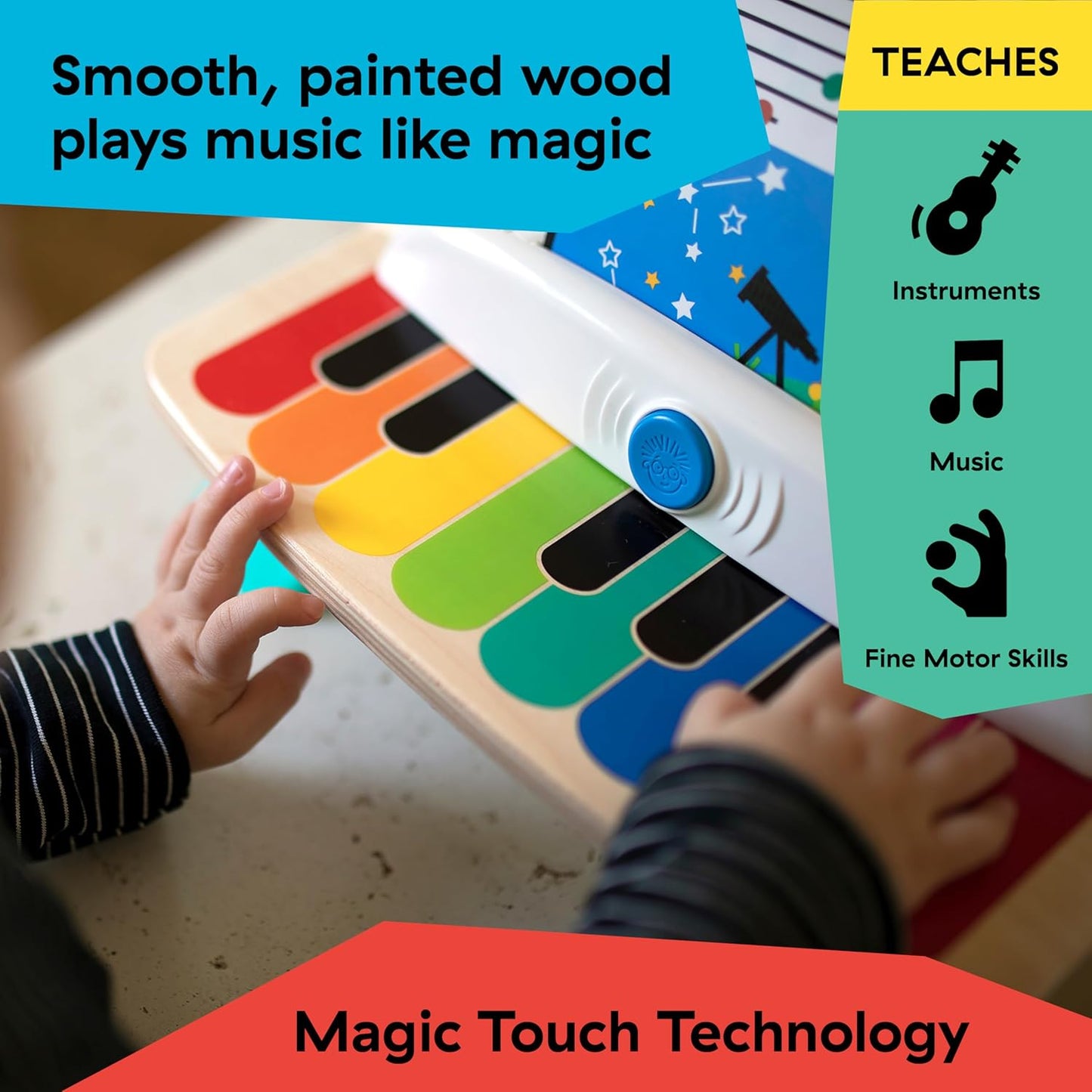 Baby Einstein Magic Touch Piano - Wooden Musical Toddler Toy for Ages 6 Months & Up