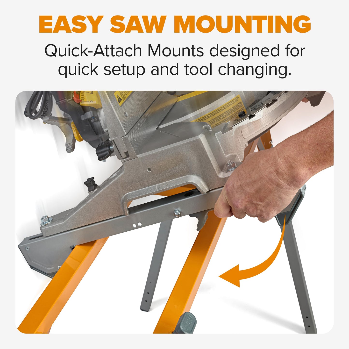 BORA Portable Miter Saw Stand 2nd Generation - Quick release Tool Mount - 114 Inches of Material Support - Universal Folding Compound Mitre Saw Stand fits Dewalt, Milwaukee, Ridgid, Bosch Chop Saws PM-4020
