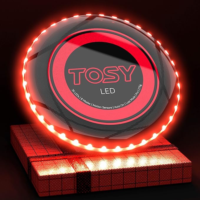 TOSY Bundle of 2 - Flying Disc 108 LEDs - RGB Black + Red