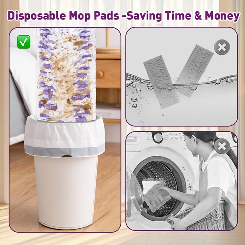 Funtin Power Mop Pads for Swiffer PowerMop, Unscented Disposable Mop Refills, Thickened Multi-Surface Replacement Mopping Pad, Dry & Wet Use for Floor Cleaning (40 Packs)