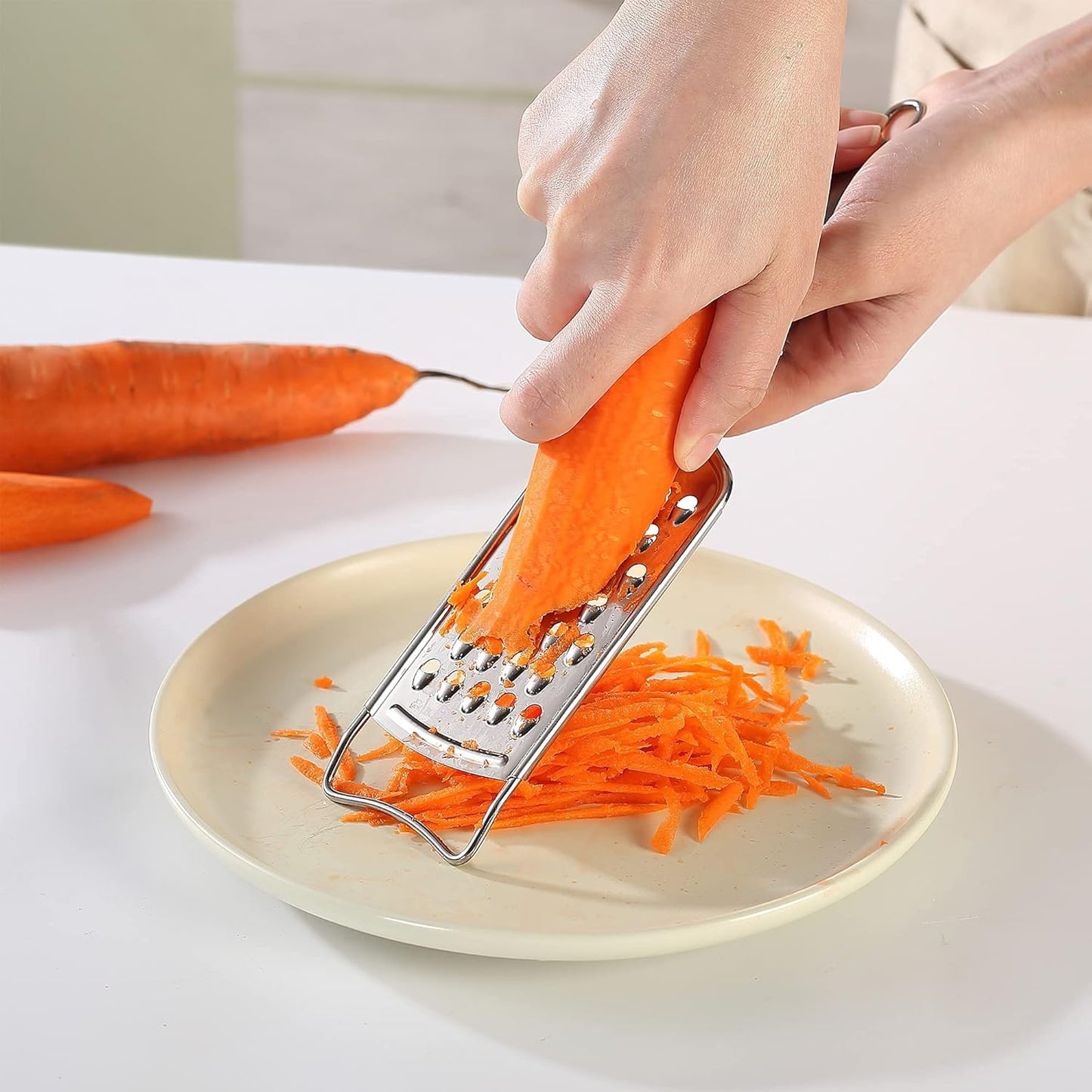 Tongjude Stainless Steel Cheese Grater Set - 5-Piece Kitchen Grater, Peeler, Slicer & Zester with Cleaning Brush