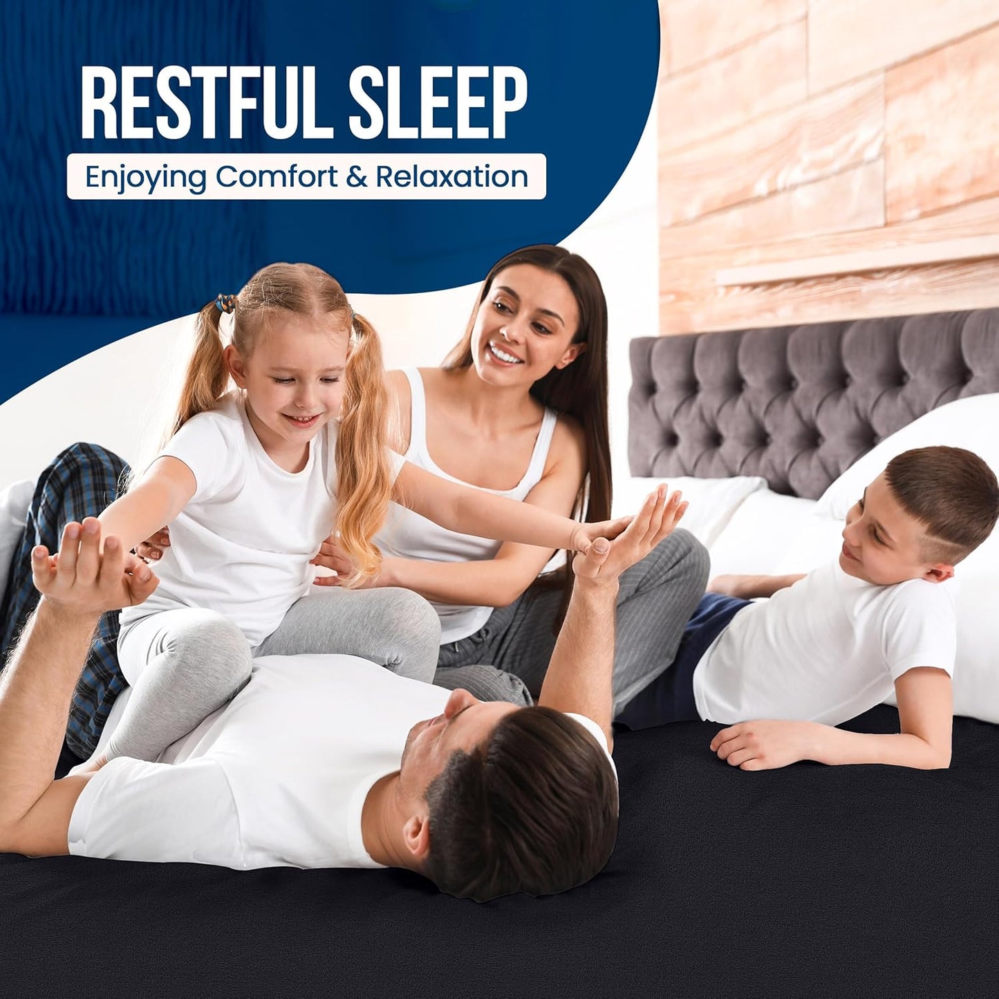 Utopia Bedding Full Size Mattress Protector - Waterproof Terry Cover with Deep Pockets | Soft & Breathable Black