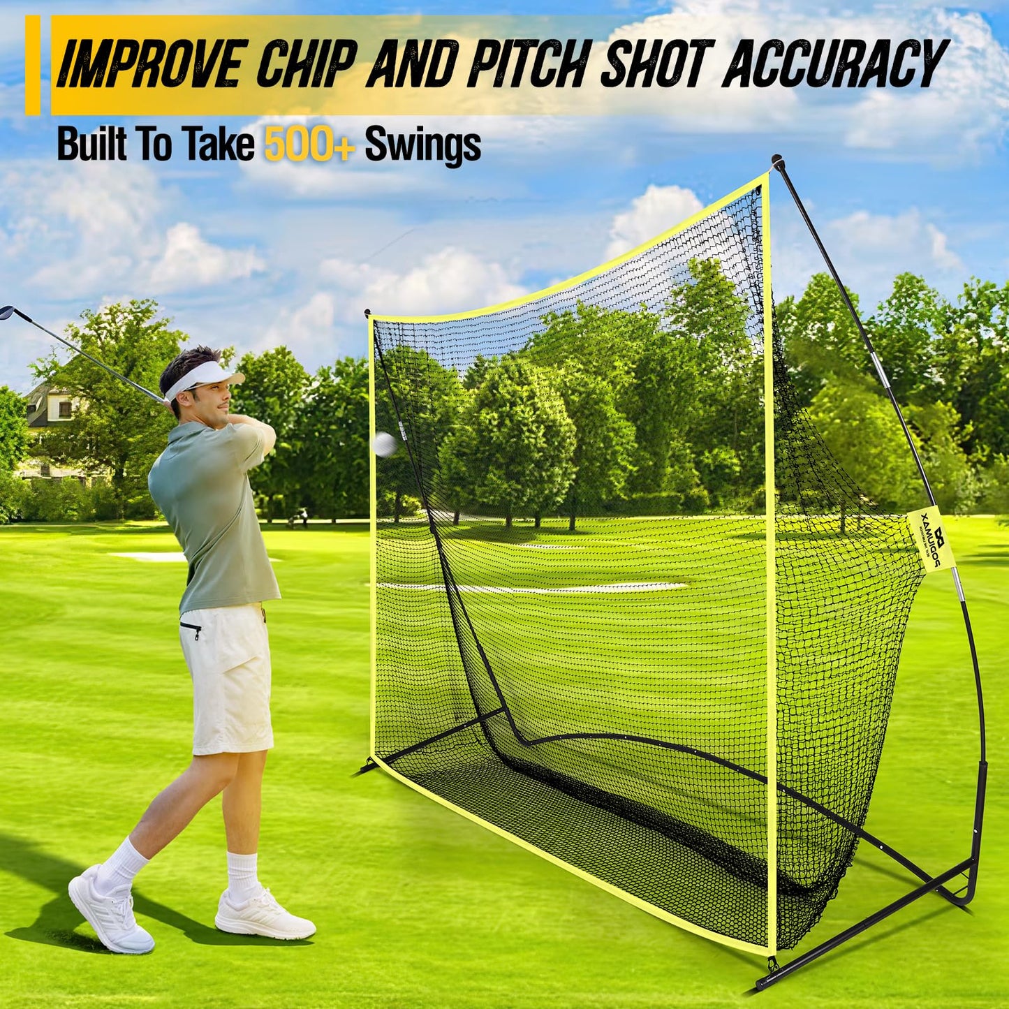 PodiuMax Golf Net, 10x7ft Golf Practice Net, Hitting Nets for Backyard Garage, Improve Chipping Putting Pitching, Gift for Men & Golfers