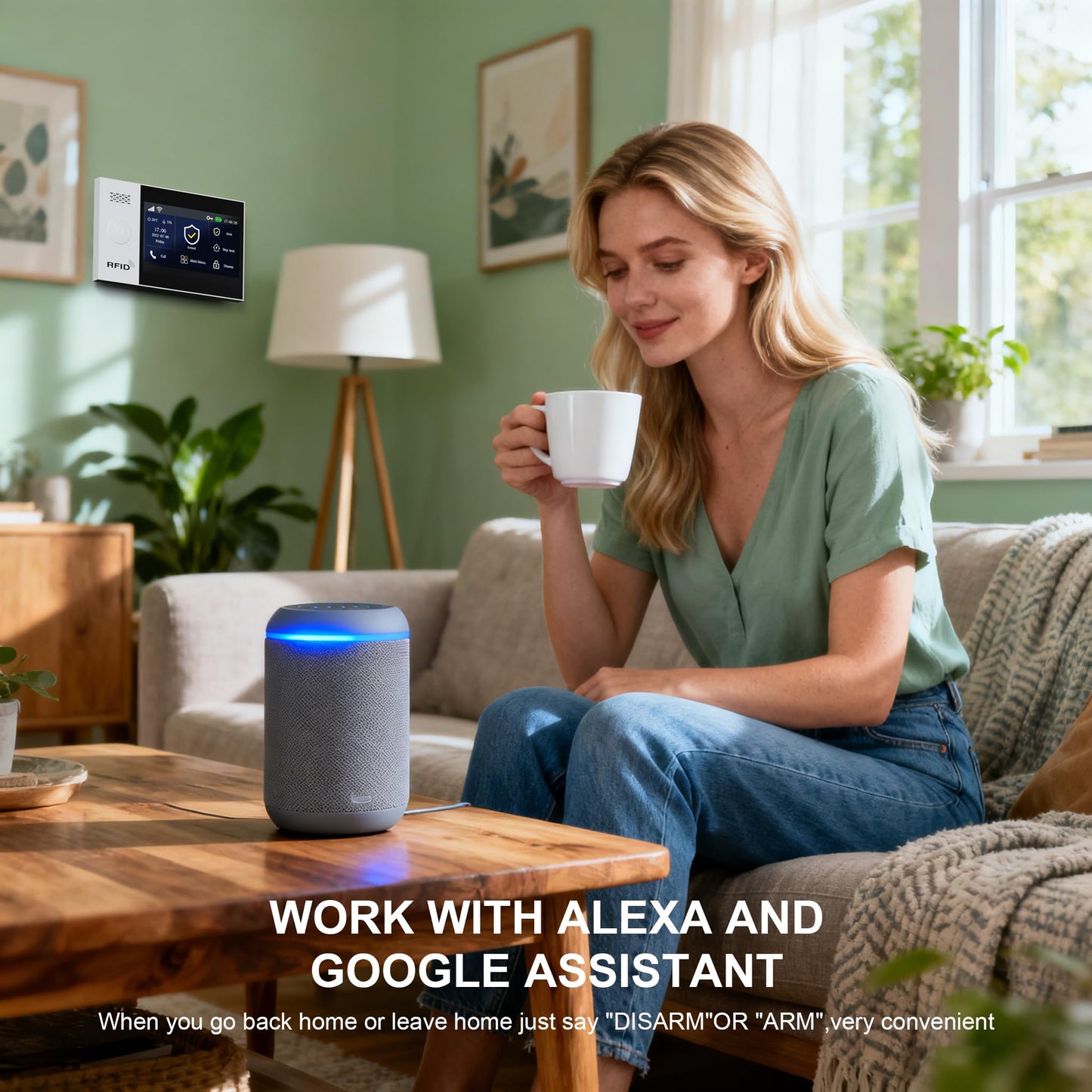 PGST Wireless Home Alarm System,Smart Home Security Systems with 4G SMS/Tuya App Instant Alerts,Motion Detector,Door Alarm Sensors,Compatible with Alexa and Google Home,No Monthly Fee