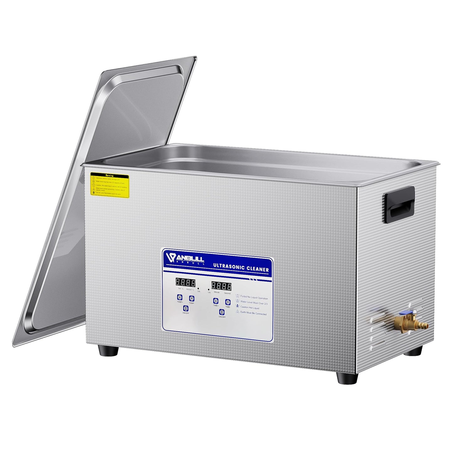 Anbull 30L/8Gal 600W Industrial Ultrasonic Cleaner Machine with 304 Stainless Steel and Digital Timer Heater for Wrench Tools Industrial Parts Mental Instrument Apparatus Cleaning