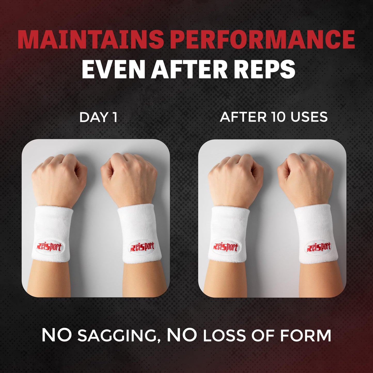 Reisport Wristbands, White Gymnastics Wristbands, UNISEX, ONE SIZE, 5 Inch, Wrist Protection, Gymnastics Grips, Sweatbands