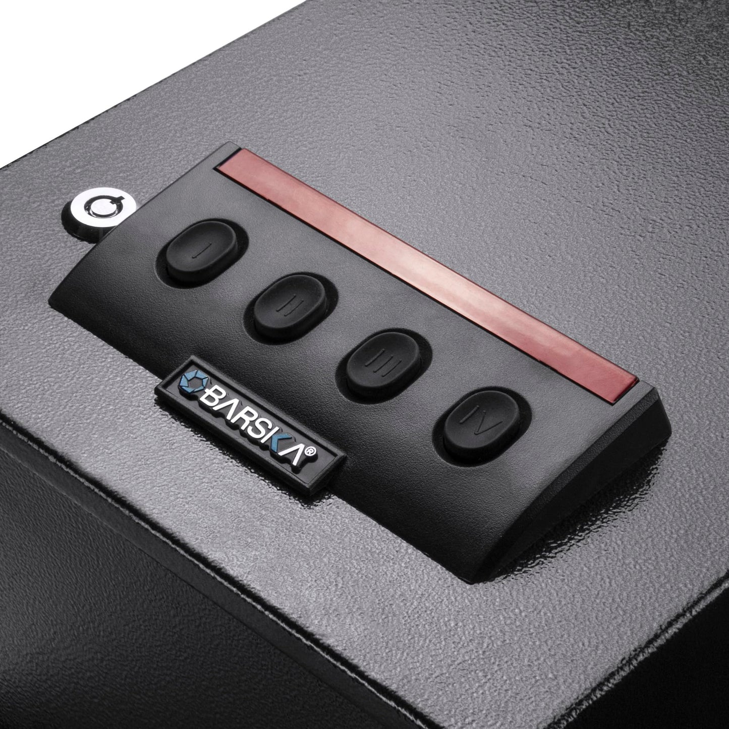 Barska Quick Access Electronic Keypad Safe – Digital PIN Lock Steel Security Box with Spring-Loaded Door, Removable Shelf, Foam Interior, Backup Keys – for Home or Office