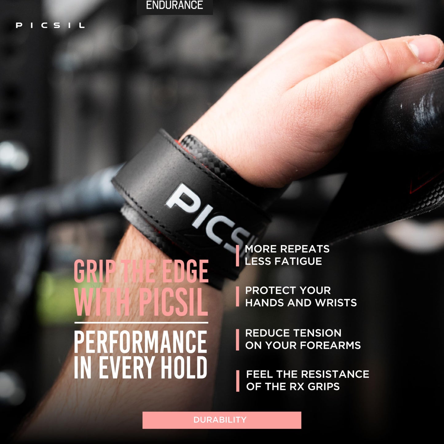 PICSIL RX Grips for Cross Training and Gymnastics, Carbon Fibre Material, Use with Magnesium, Grip on All Surfaces and Bars, Designed for All Athletes