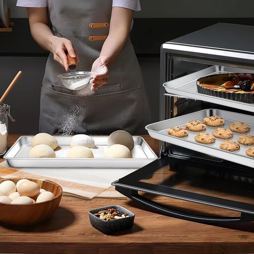 Homikit Baking Sheet Set - 9 x 13 Inches Stainless Steel Quarter Pan | Non-Stick, Rust-Free, Dishwasher Safe