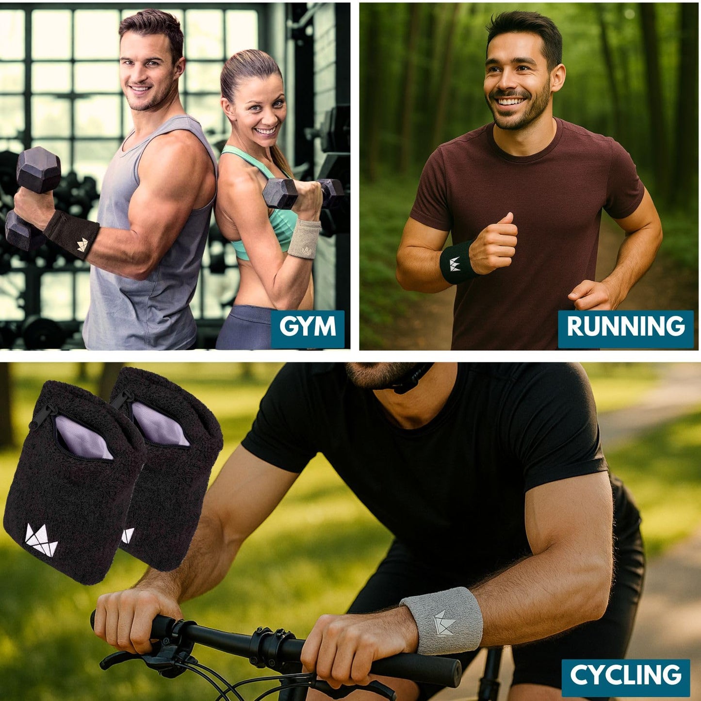 The Friendly Swede Wrist Wallets for Men & Women — Wristband Pocket with Zipper for Jogging, Cycling & Walking - Wrist Pouch for Men for Storing Cash, Keys & Credit Cards - Ankle Wallet - 2 Pack