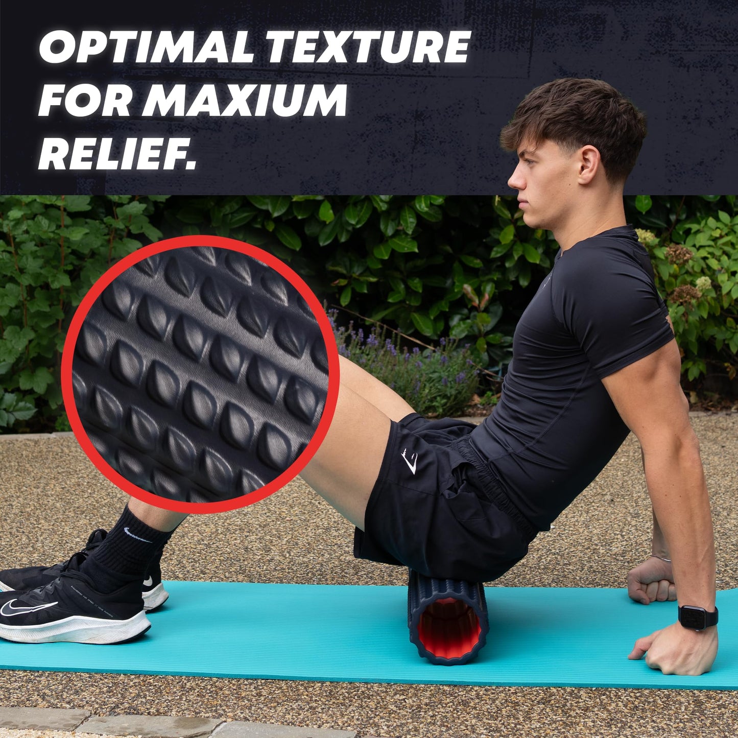 High Density Foam Roller for Physical Therapy – 12" High Density Exercise Roller for Back Pain Relief, Muscle Recovery & Deep Tissue Massage – Textured Muscle Roller