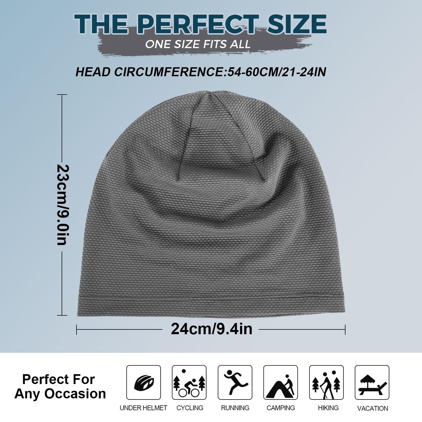 Justrideon 3-Pack Cooling Skull Caps for Men Women - Breathable Quick Dry Skull Cap Helmet Liner for Cycling Motorcycle Running Street Basketball Gym Jobsite