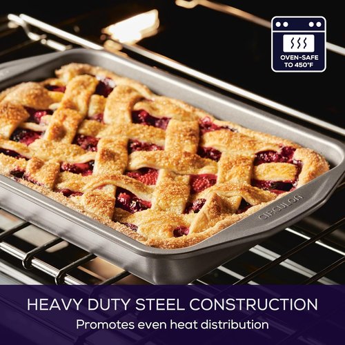 Circulon Total Nonstick Baking Pan - 9 Inch x 13 Inch Rectangle Cake Pan With Lid, Gray