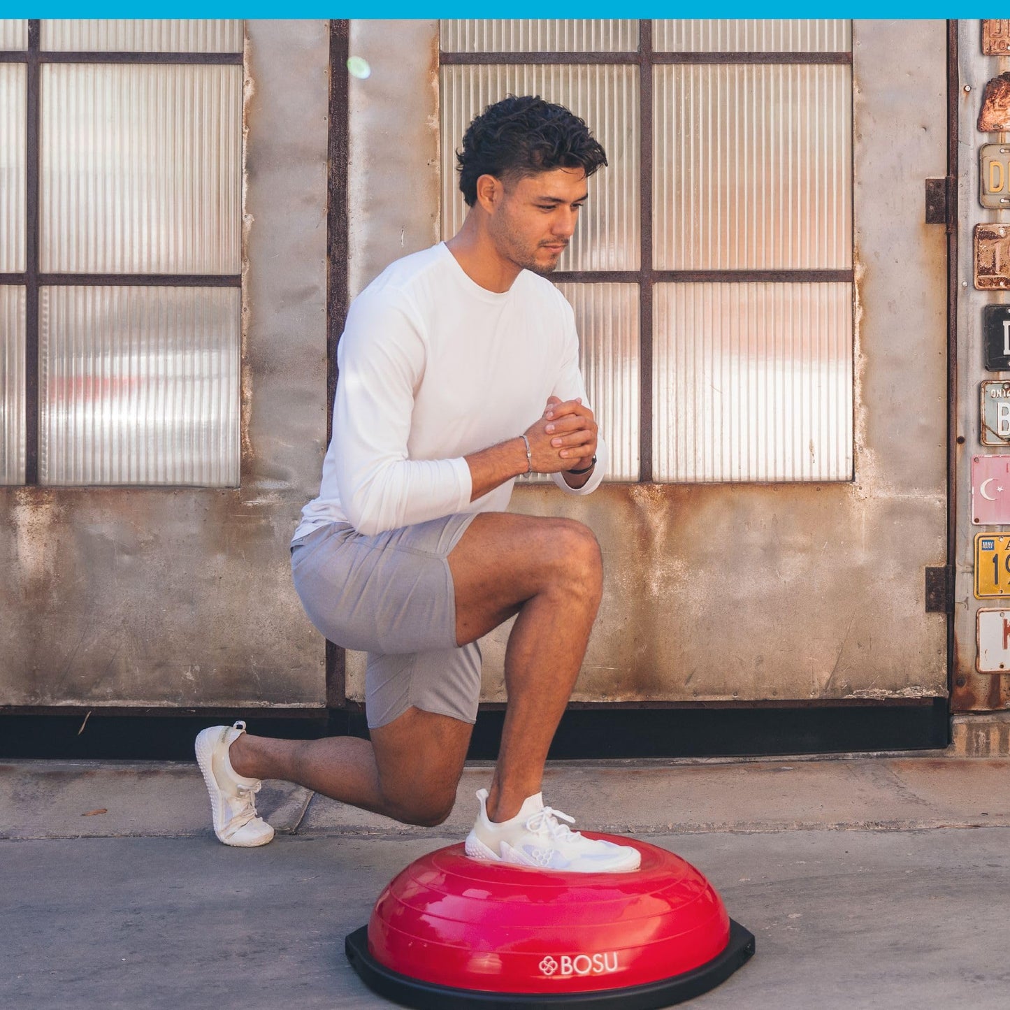 Bosu 72 10850 Home Gym Equipment The Original Balance Trainer for Physical Exercise, Rehab, Large Balance Ball 65 Centimeter Diameter, Red and Black