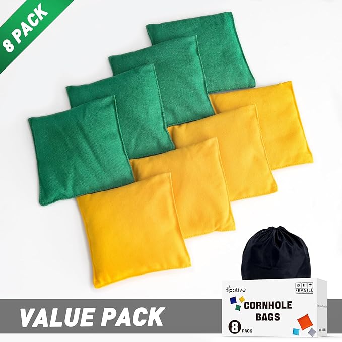 Cornhole Bags Set of 8 Regulation Corn Hole Bean Bags for Cornhole Game, Professional Weather Resistant Corn Hole Bags with Tote Bag