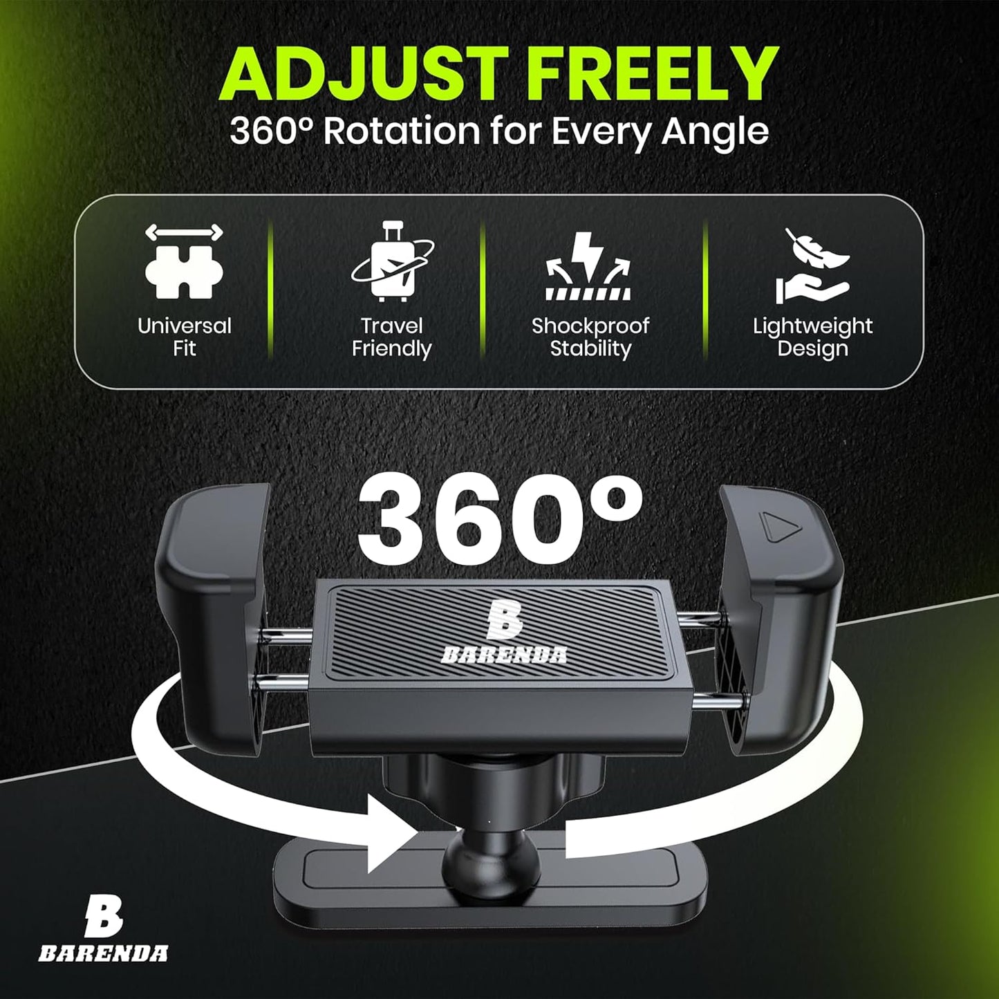 BARENDA N52 Magnetic Phone Holder for Gym with Magnet and Secure Clip, Strong Magnetic Phone Mount for All Phones