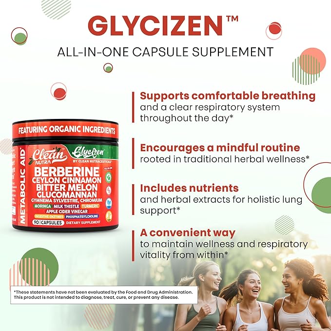 Clean Nutra Berberine and Ceylon Cinnamon Supplement Bitter Melon Glucomannan Gymnema Sylvestre Chromium Moringa Milk Thistle Turmeric Apple Cider Vinegar Digestive Enzymes Inositol Pills 90 Capsules