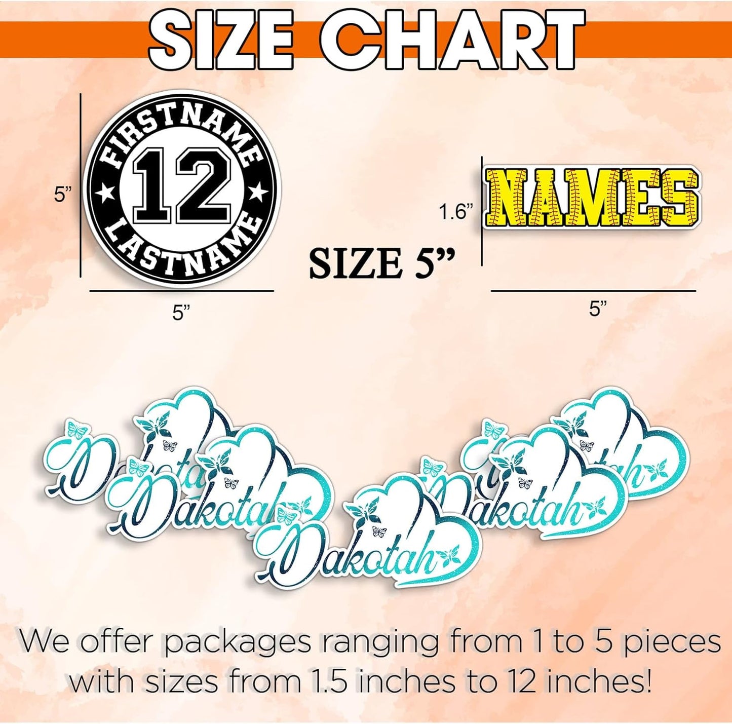 Custom Butterfly Floral Heart Name Sticker Personalized Text Flower Animal Lovers Colorful Waterproof Vinyl Sticker