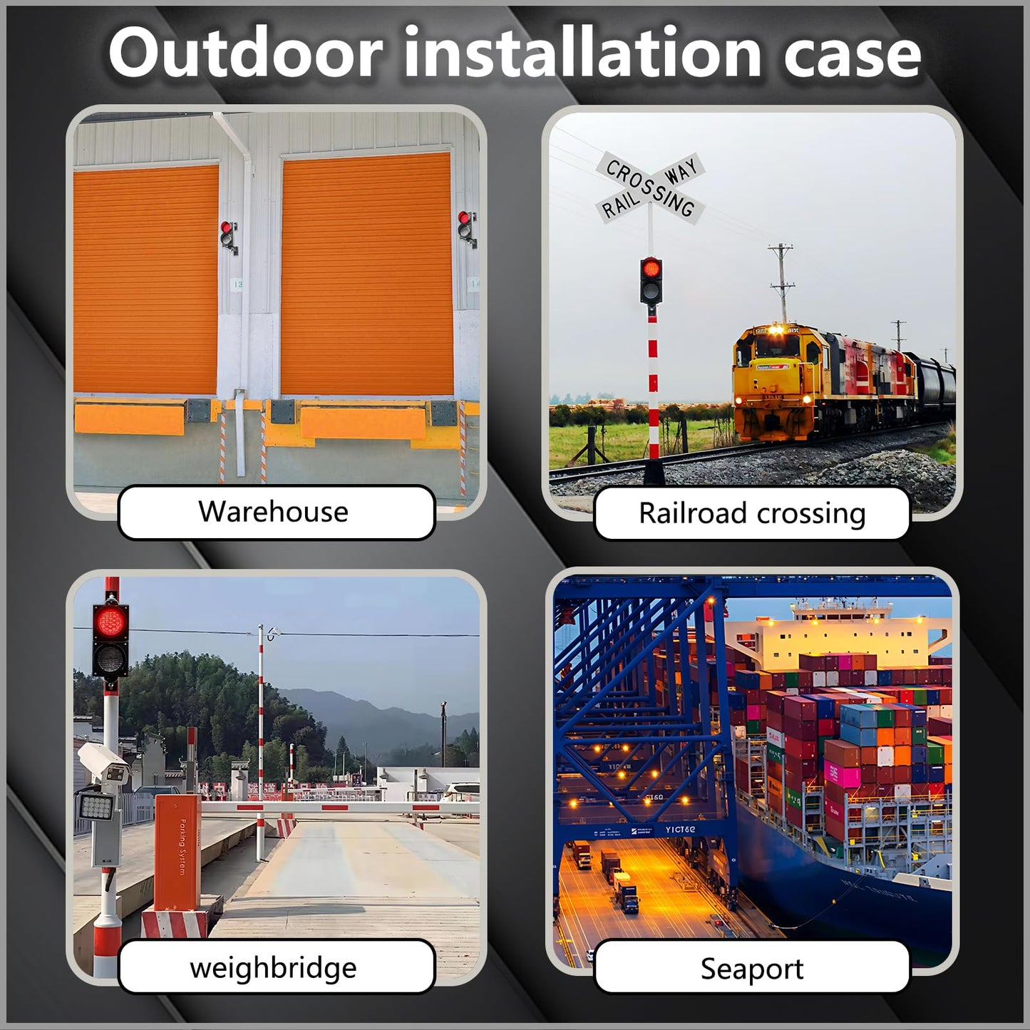 GAJTTR 100-2 4inch 100mm Traffic Stop/Go Light/Button Control/AC 85-265V Lamp LED, PC Casing Water Resistant IP65