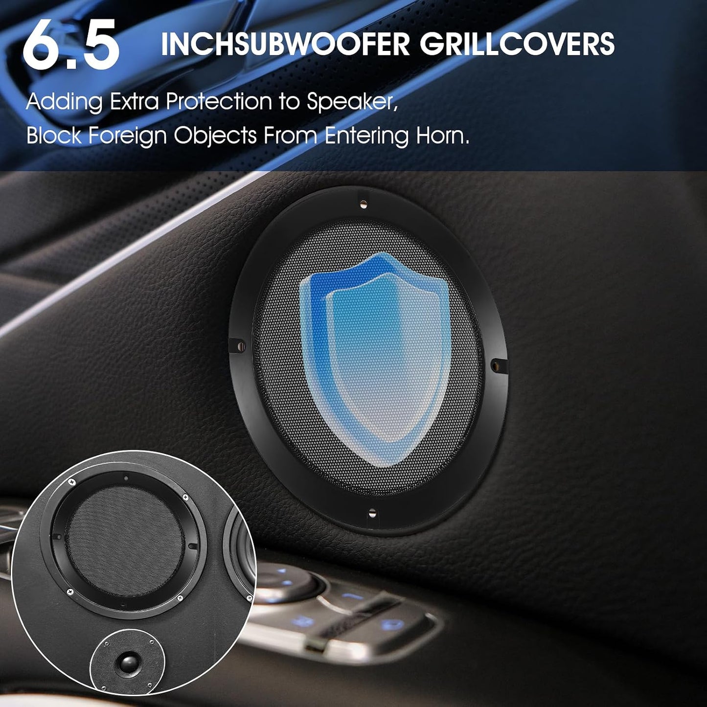 SynHHergyx 2 6.5 Inch Pcs Metal Mesh Speaker Grill Covers Speaker Grill ABS Plastic Frame Subwoofer Protective Case