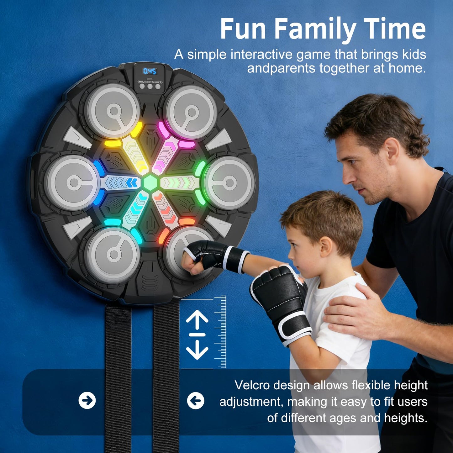 Yucate Music Boxing Machine, Wall Mounted Punching Bag with Bluetooth, Boxing Training Workout Equipment with Gloves, Ideal Gift for Kids and Adults, Home, Office and Gym