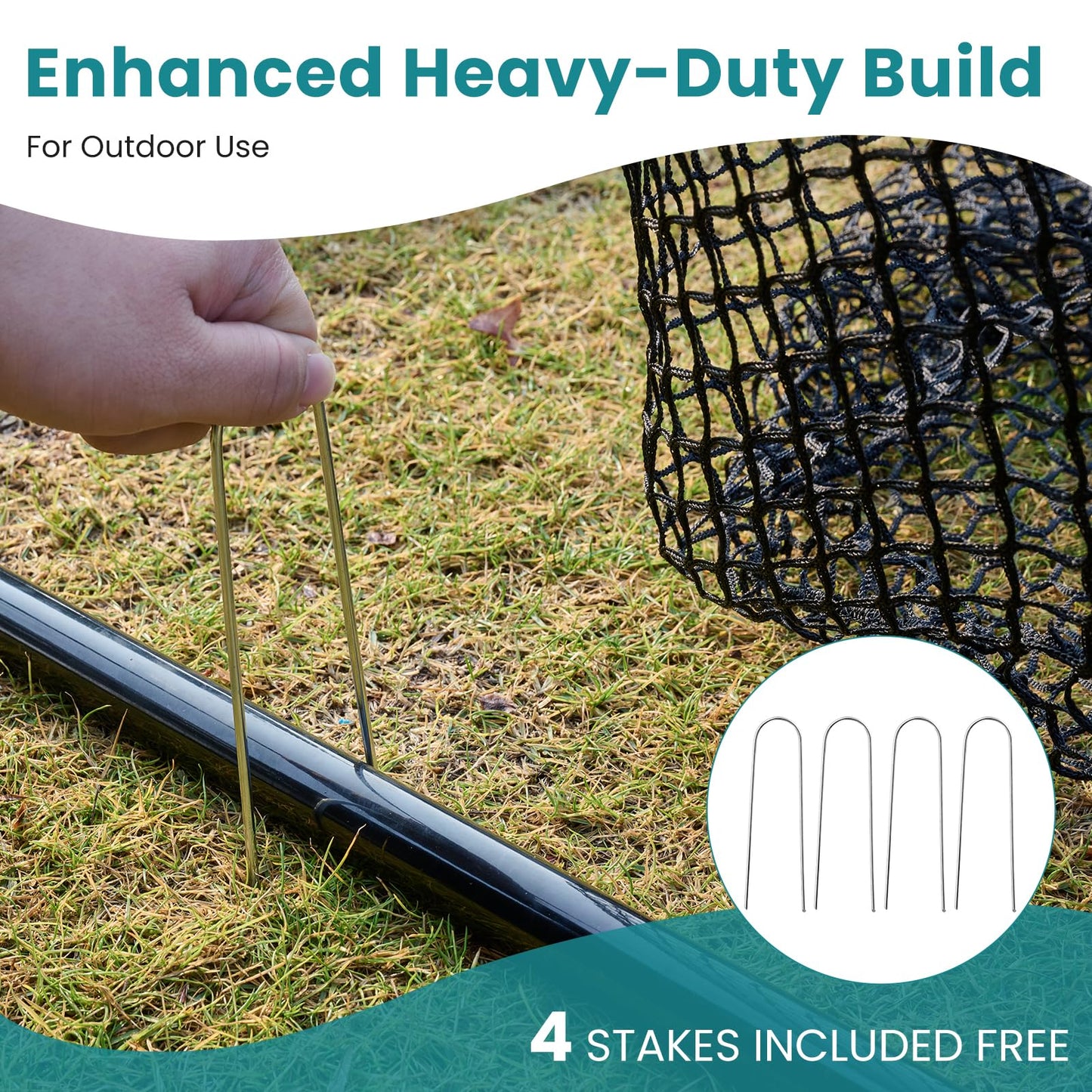 OLIXIS Golf Nets for Backyard, 10x7 ft Golf Practice Net with Frame, Outdoor & Indoor Dual-Use Sturdy for Hitting, Personal Driving Range for Home, Garage and Backyard, Black