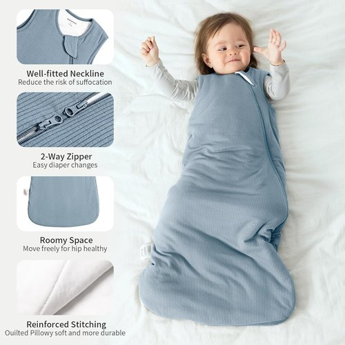 BubblePanda Sleep Sack - Supersoft Bamboo Toddler Sleeping Bag 24-36 Months | 1.0 Tog Breathable Design
