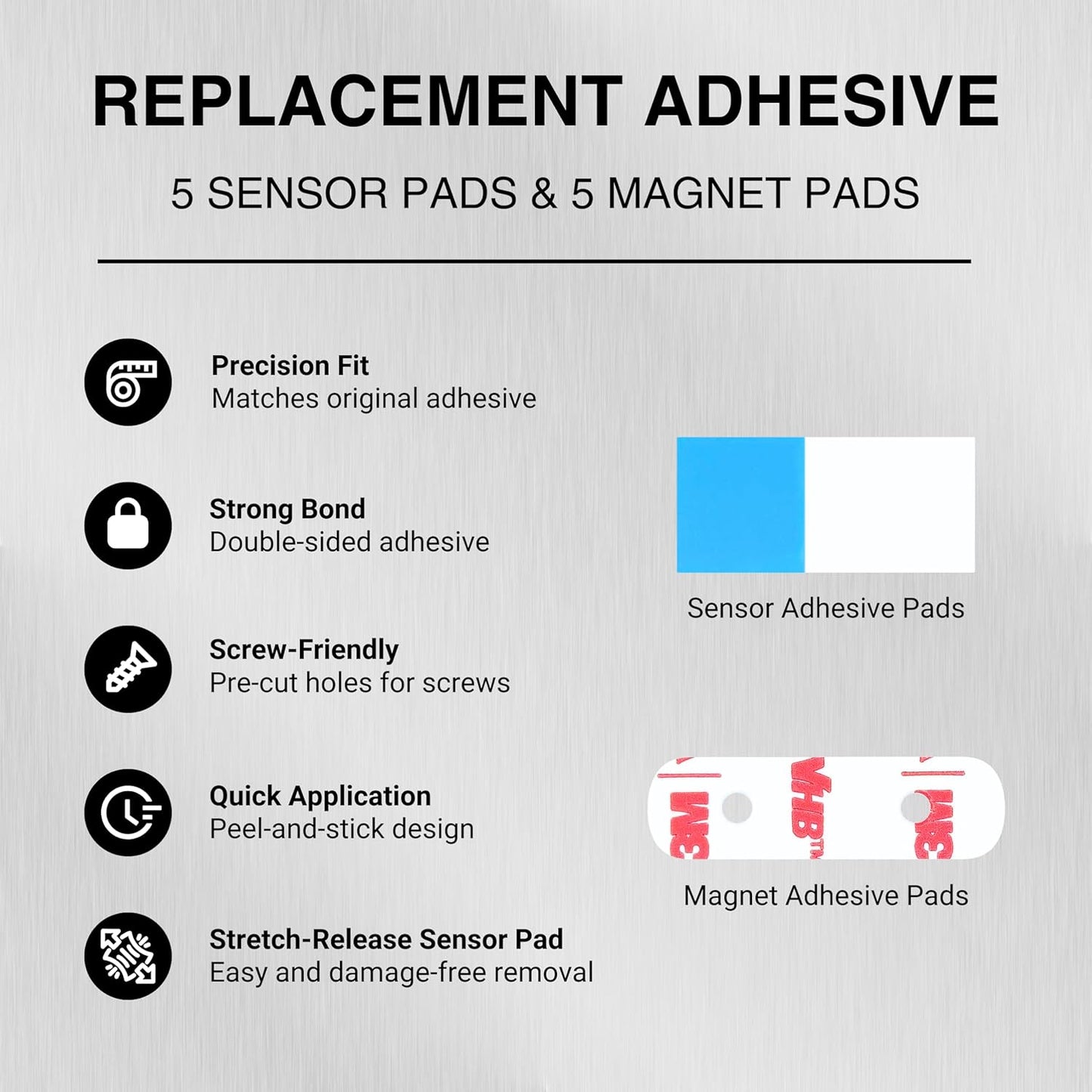 SOLVIX (5 5 Replacement Adhesive for SimpliSafe Alarm Entry Sensors and Magnets Strong Double-Sided Tape for Easy