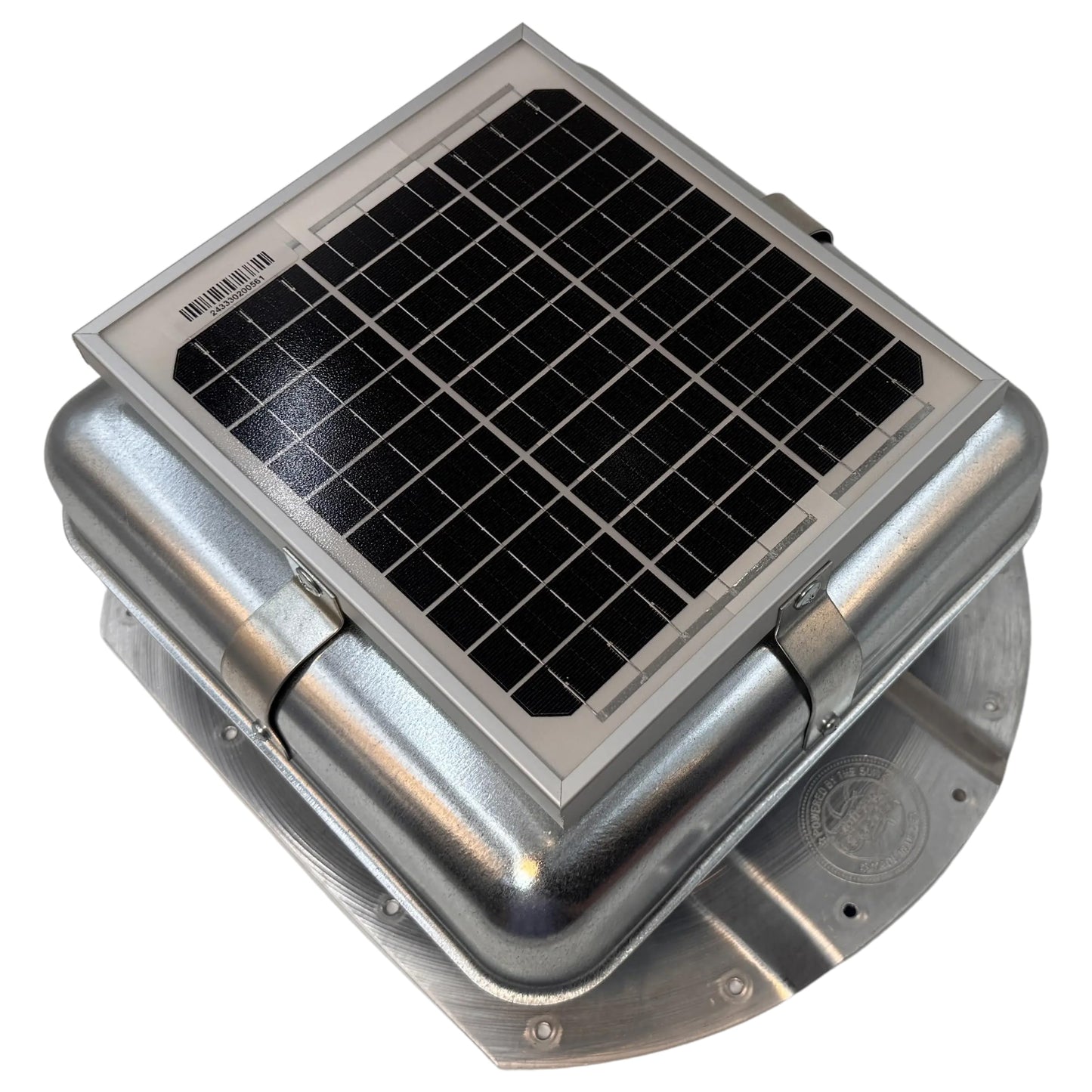 Solar Blaster Solar Mega RoofBlaster for 3.5" ribbed Conex Shipping Container Vent (Galvanized) | Solar Roof Vent Fan for Shipping Container Shipping Container Accessories Storage Container Vent