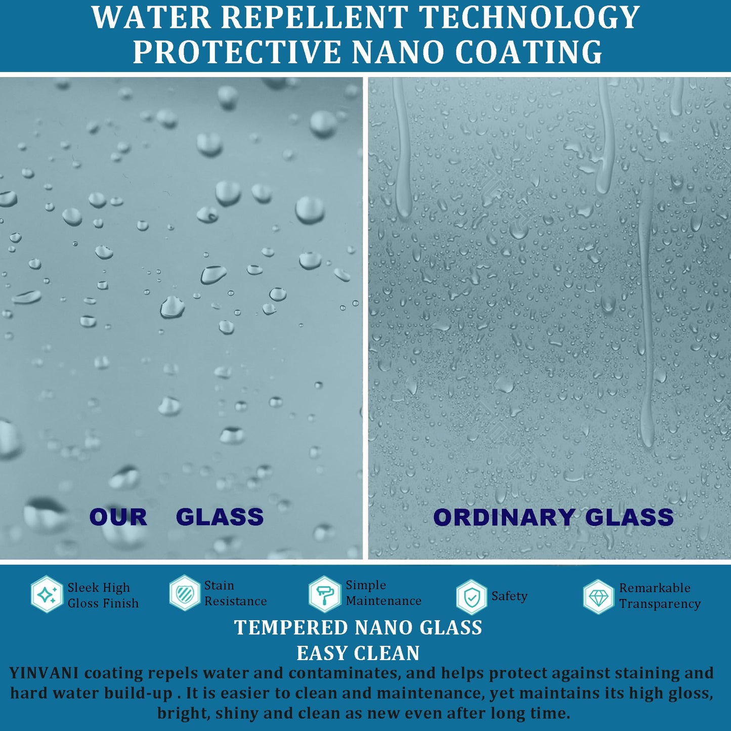 YINVANI Frameless Shower Door, 56-60.5" W x 76 ", Single Sliding Shower Door, Soft-Close Design SGCC Certified 3/8" (10mm) Clear Tempered Glass, Matte Black Stainless Steel Finish.