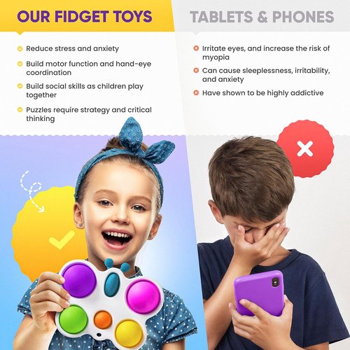 Fidget Poppers Pack - 50 Pcs Sensory Fidget Toys for Kids | Perfect Party Favors & Stocking Stuffers
