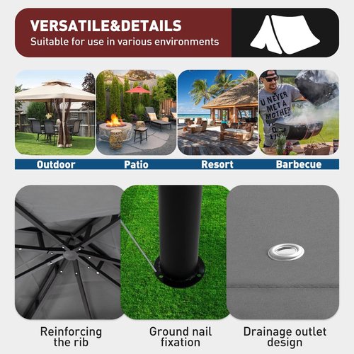 Gazebo | Gazebo Canopy with UV Protection for Outdoor Events - 10'x10', Grey