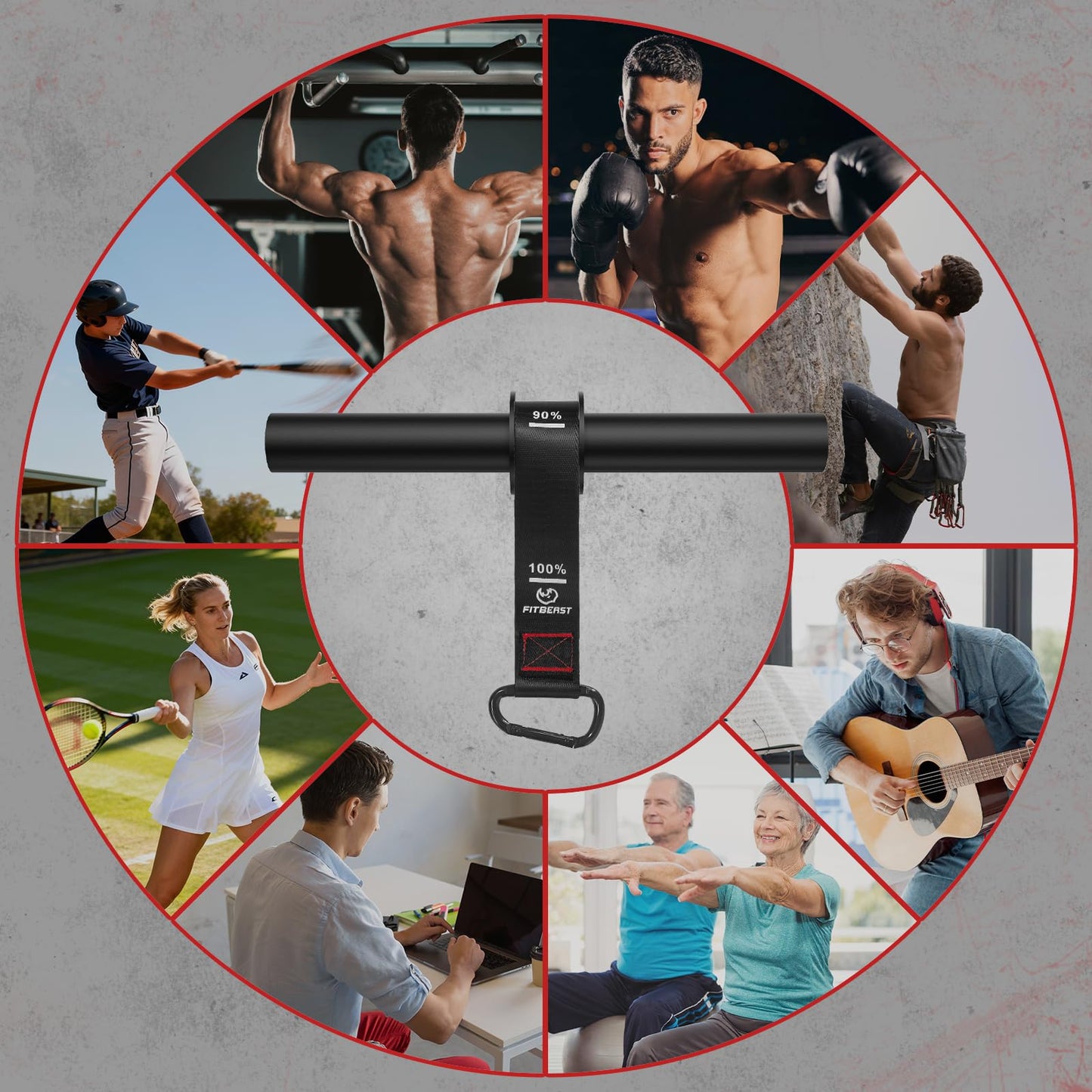 FitBeast Wrist Roller Forearm Trainer, Forearm Exerciser for Grip Strength Training, Forearm and Wrist Strengthener