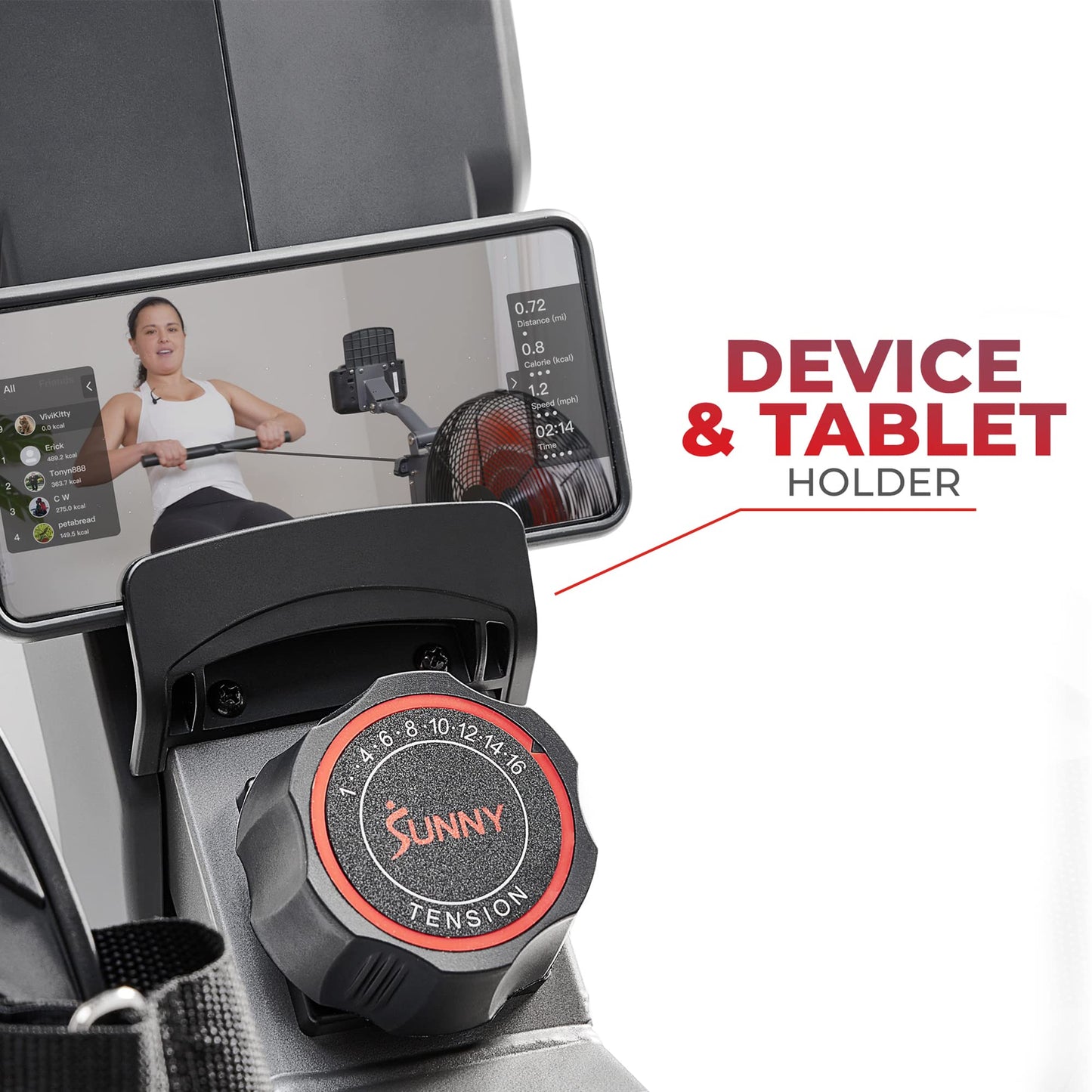 Sunny Health & Fitness Air+ Magnetic Rowing Machine with Exclusive SunnyFit App and Smart Bluetooth Connectivity -SF-RW520008