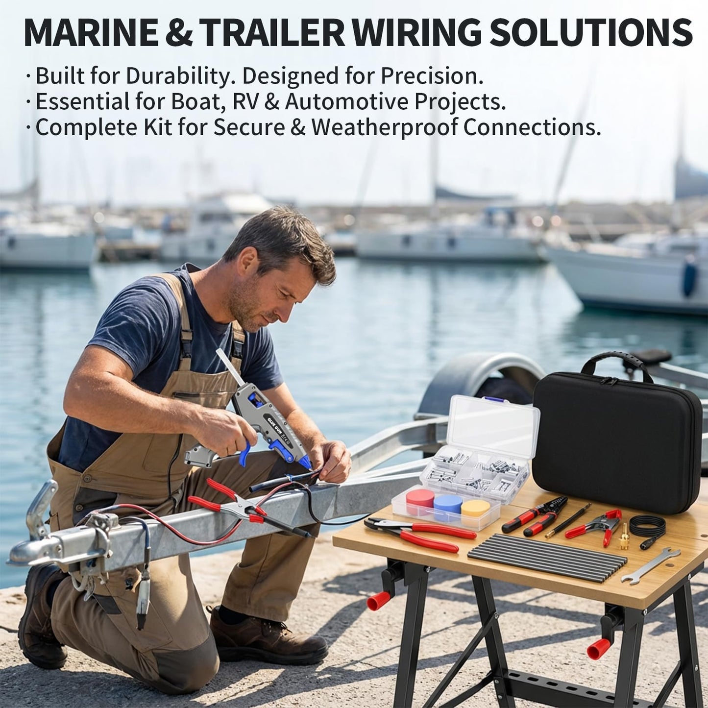 SUSUTA Wire Splice Sealing Kit with 200W Glue Gun for Trailer Repair