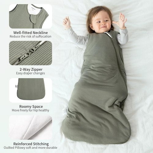BubblePanda Bamboo Sleep Sack | Supersoft 1.0 Tog Toddler Blanket for Ages 2T-3T | Breathable & Unisex