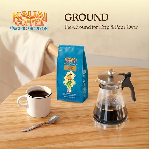 Kauai Coffee Ground Coffee - Smooth Medium Roast with Light Floral Notes - 24oz Koloa Estate Pack