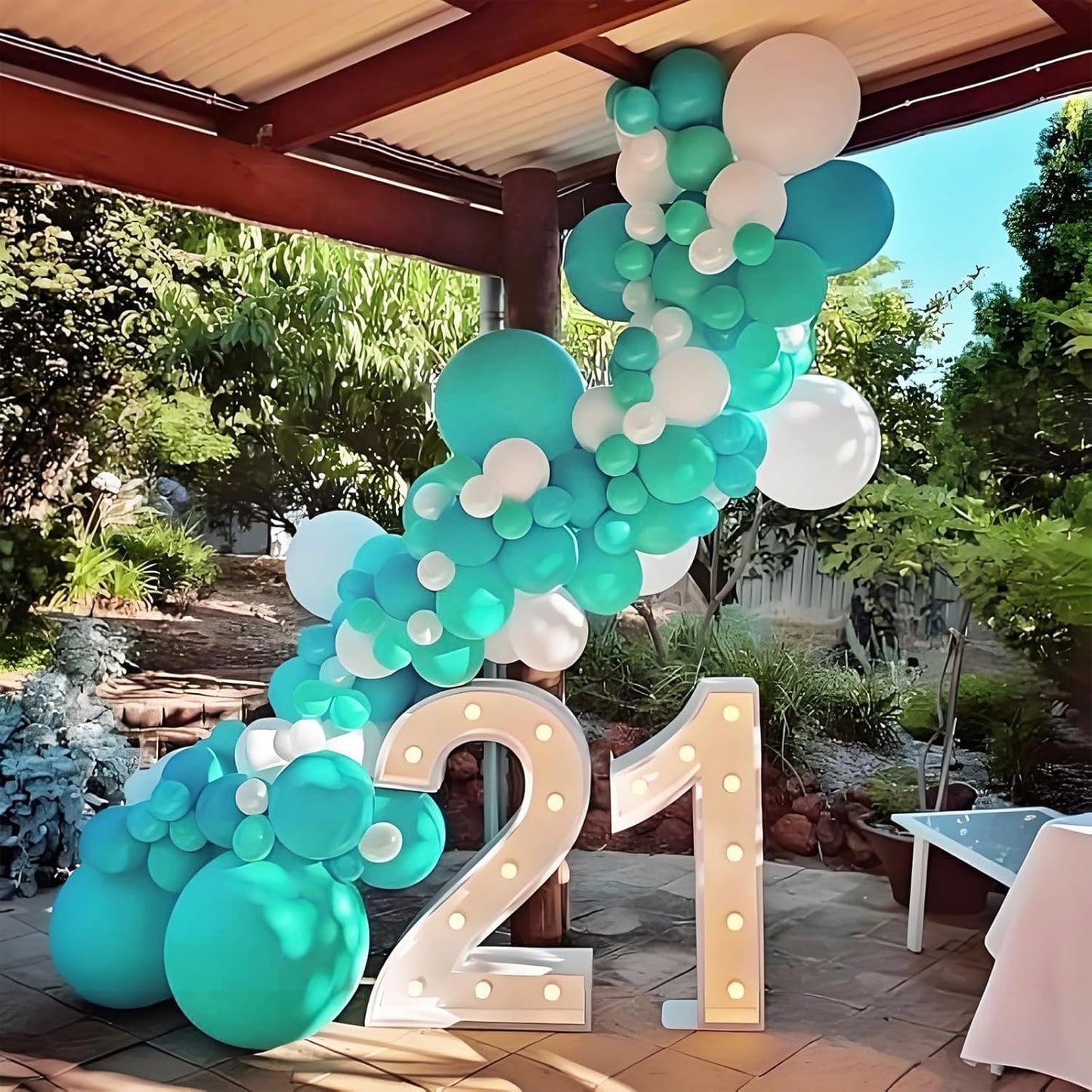 Skiennix Teal Balloon Arch Kit - 120pcs Turquoise Balloons in 5-18 Inch Sizes for Weddings, Baby Showers, and Parties