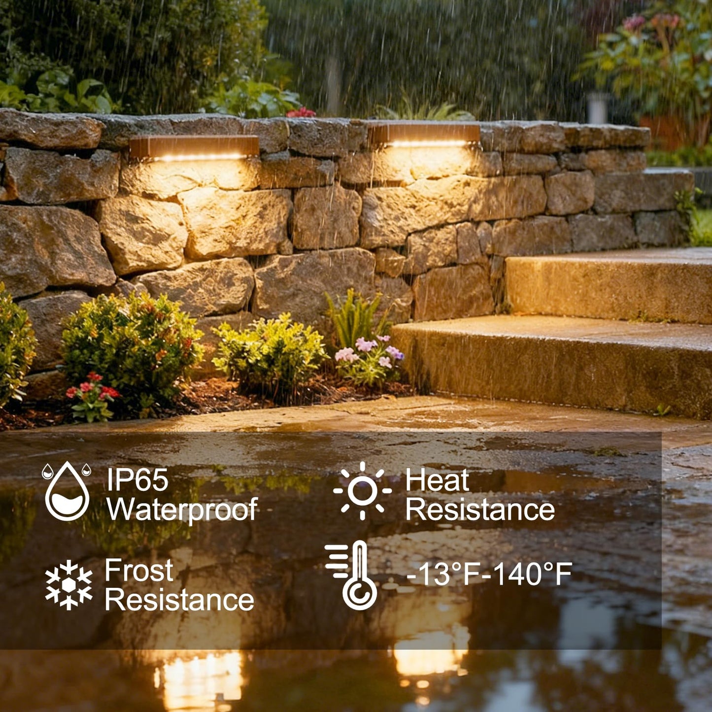 JESLED 12 Pack 7inch LED Retaining Wall Lights, 5W Landscape Lighting, LED Hardscape Lighting,12V Paver Lights Low Voltage Hardscape Lights, 5W Outdoor Step Lights, 2700K Warm White, Waterproof