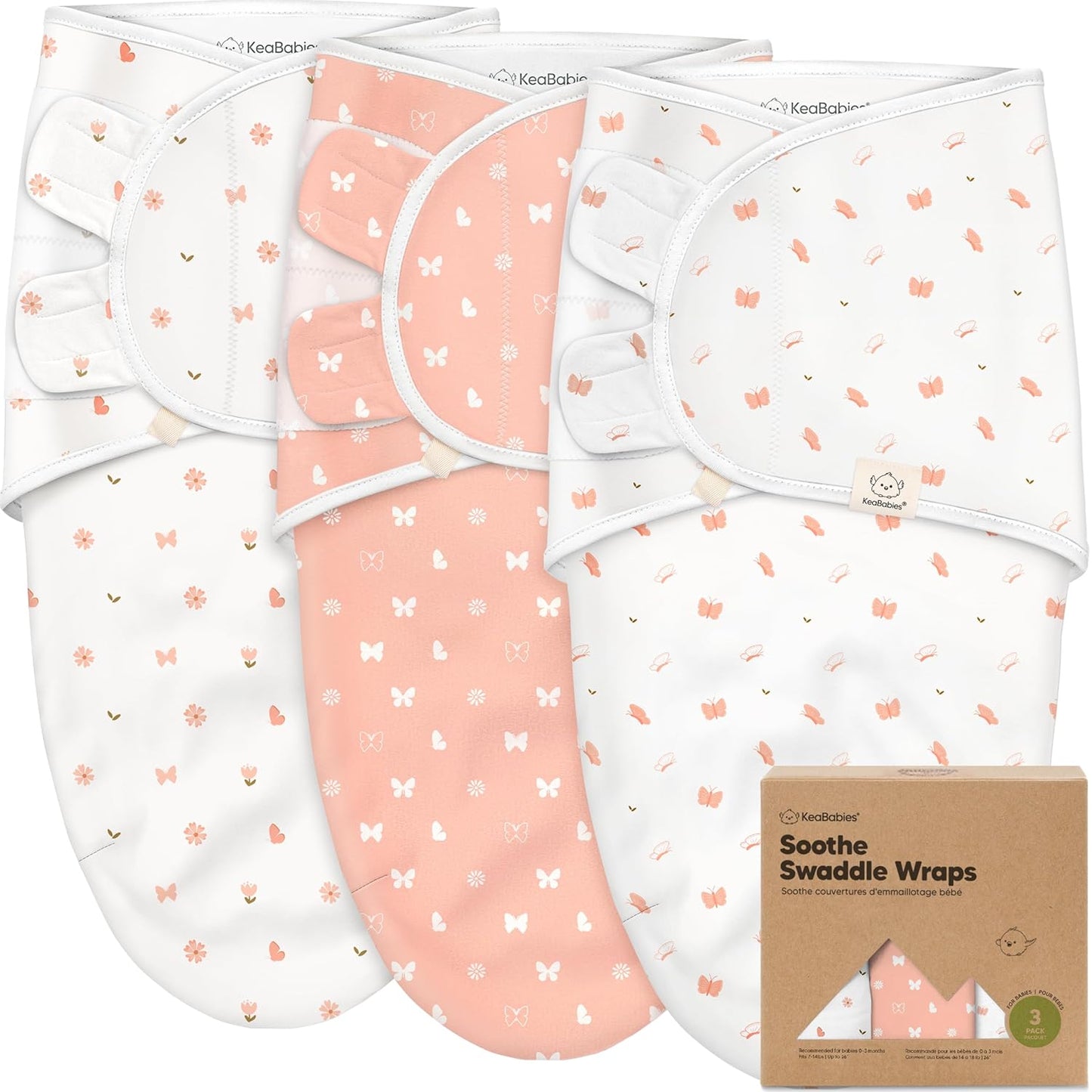 Organic Baby Swaddle Sleep Sacks by [Brand Name] - Soft & Snug Swaddles for Newborns 0-3 Months | Butterflies, XS