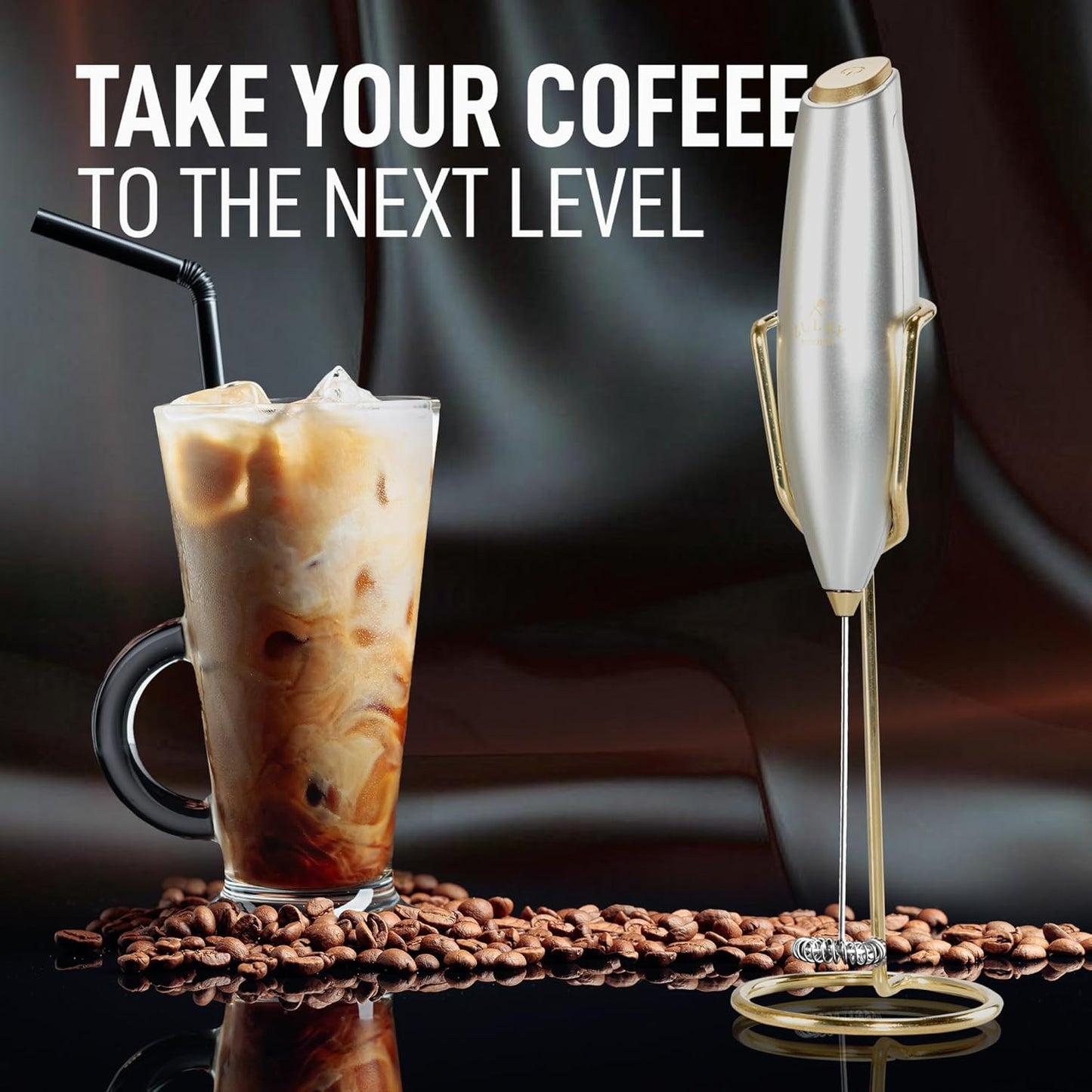 Zulay Kitchen Milk Frother - Luxury Handheld Electric Foam Maker for Coffee & Lattes | Includes 4 Duracell Batteries