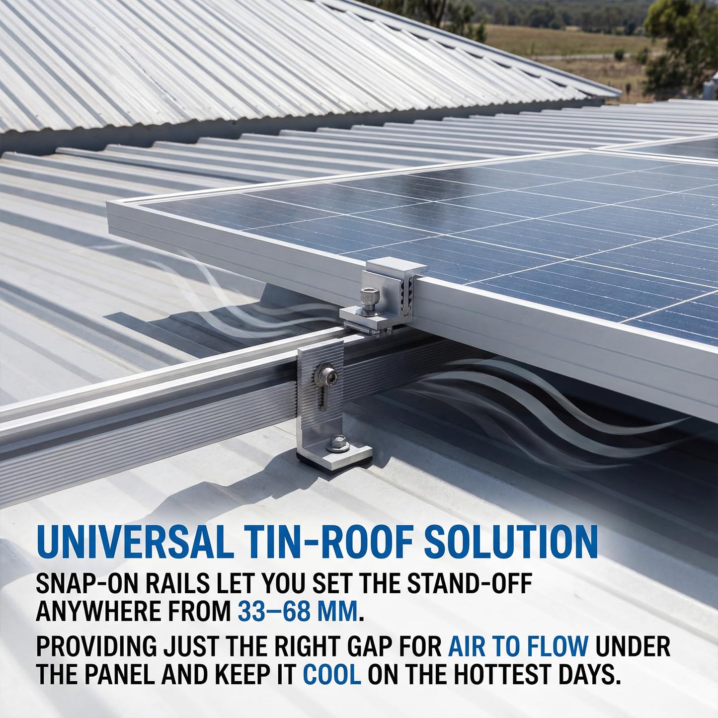 Mindoub Solar Panel Mounting Rail Kit for 7 x 320W Panels, Includes 12 x 47.2 Aluminum Rails, Adjustable Clamps, L-Brackets & Wire Clips, Heavy Duty Racking for Metal, Tile, Shingle Roof