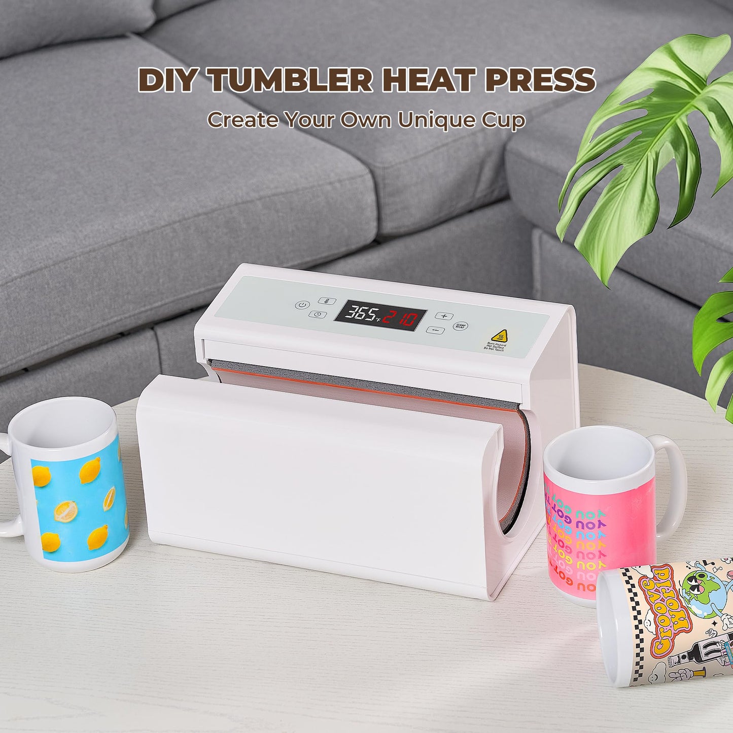 CURECURE Auto Tumbler Heat Press Machine, Fast and Evenly Heat-up, Adjust Temperature and Time, Auto Shut-Off, Mug Heat Press Use for 11-30oz Sublimation Tumblers, Mugs, Water Bottle, Glasses