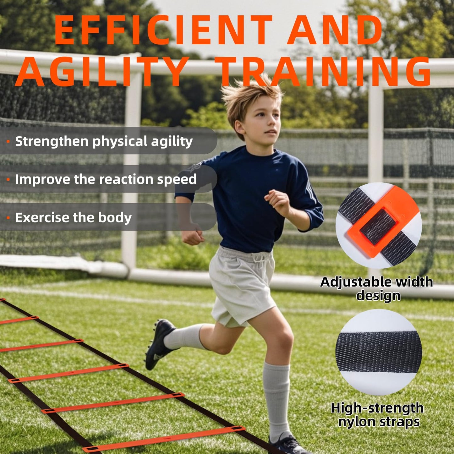 SUNBABA Agility Ladder Speed Training Equipment Set with 20ft Agility Ladder,4 Hurdles,12 Cones,Jump Rope,Running Parachute-Ideal Training Equipment for Kids Youth Adults in Soccer Football Basketball